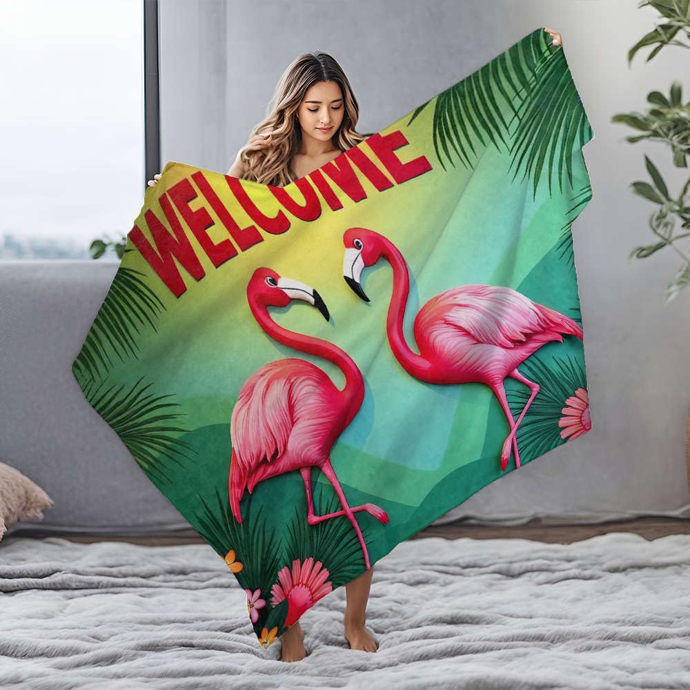 Couverture Bluey flanelle 150x200cm jeté de lit tropical