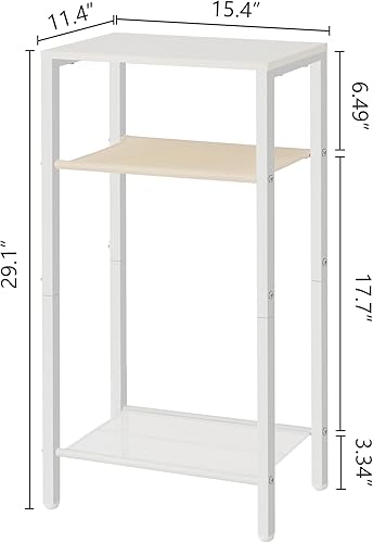 Miniatura 7 de Hoctieon Mesa auxiliar de 3 niveles, mesa de teléfono, mesa auxiliar estrecha con almacenamiento, mesita de noche para espacios pequeños, marco de