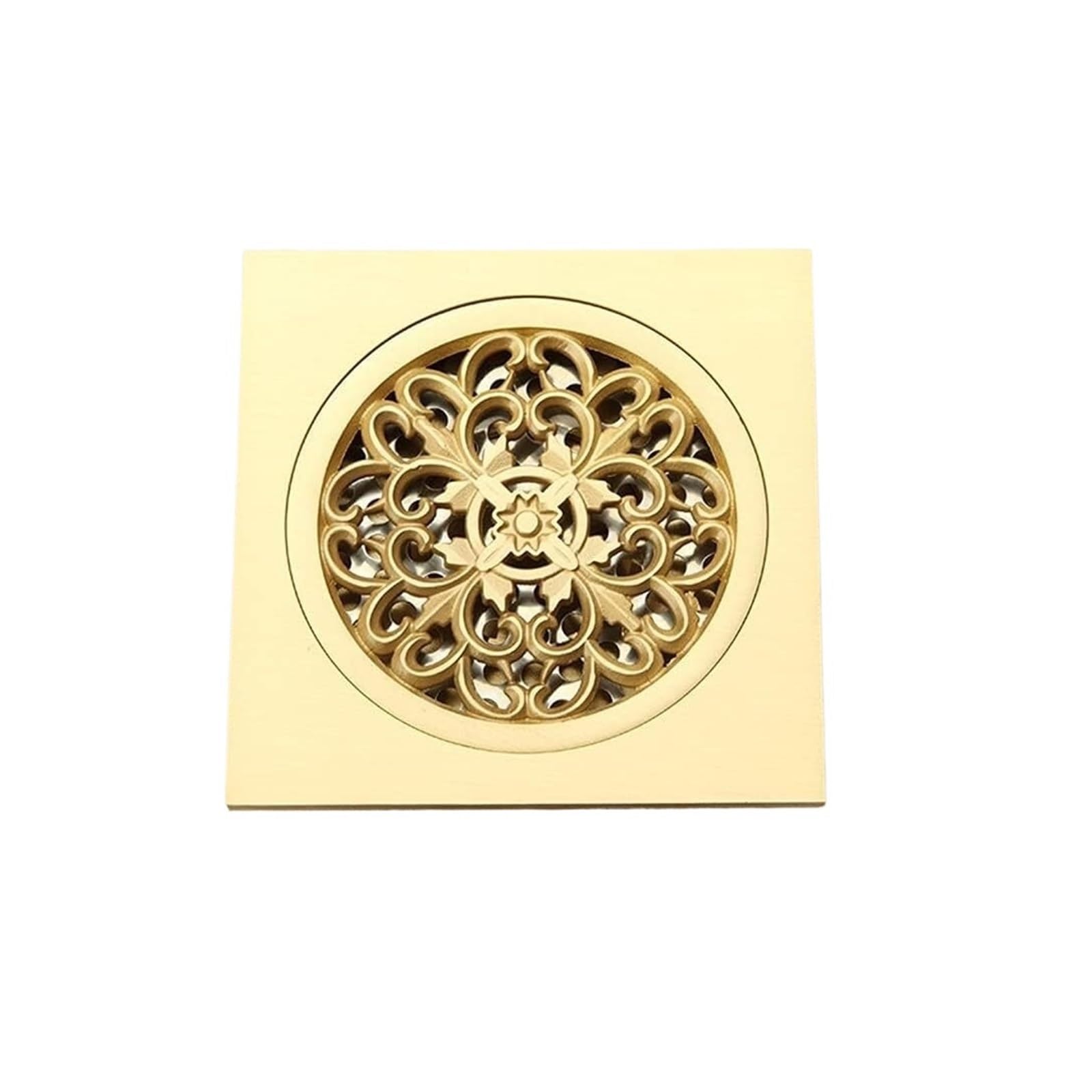 Desagüe de Piso Desagüe de Piso, Protectores de Drenaje, Llegada Desagüe de Ducha Cuadrado de latón Pulido for baño, Rejilla de desagüe for Piso, Cubierta Redonda, colador de Cabello