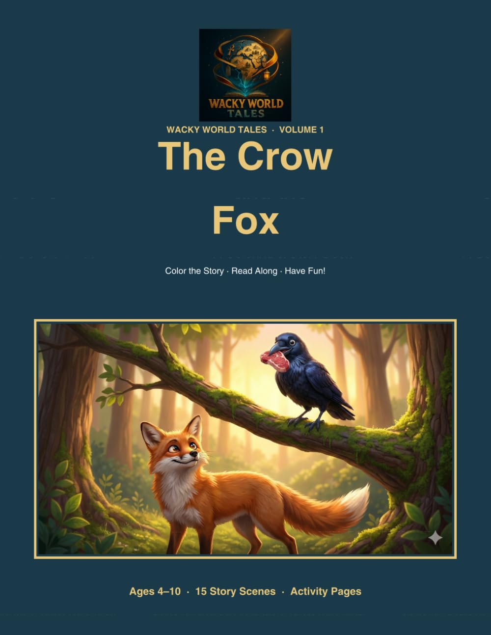 The Crow and the Fox: A Coloring & Story Boo