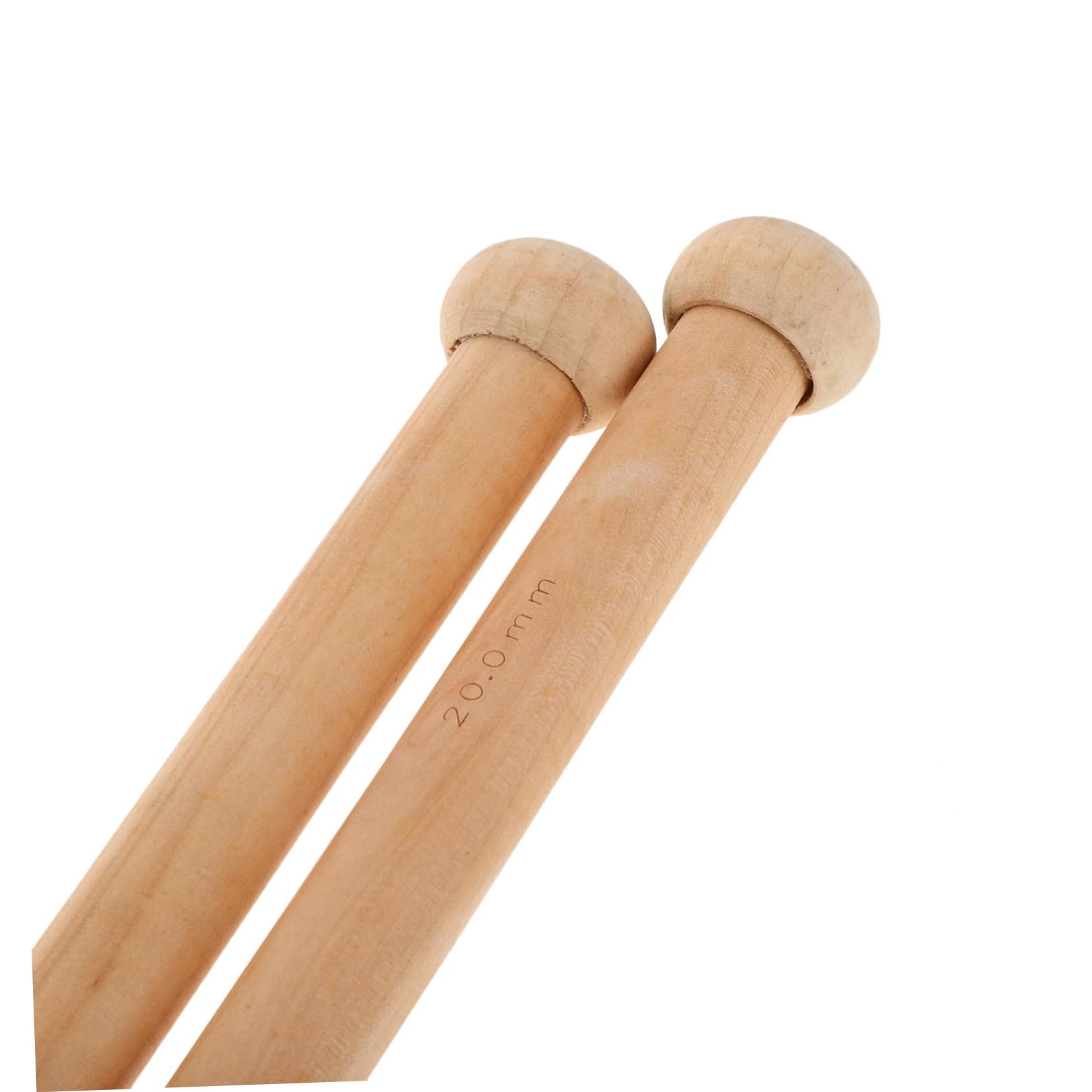 Agujas de Tejer Rectas Jumbo de Madera Beige, 6 Piezas | 35 Cm, Estructura Gruesa para Mantas E Hilo Grueso, Portátil y Resistente Flexión