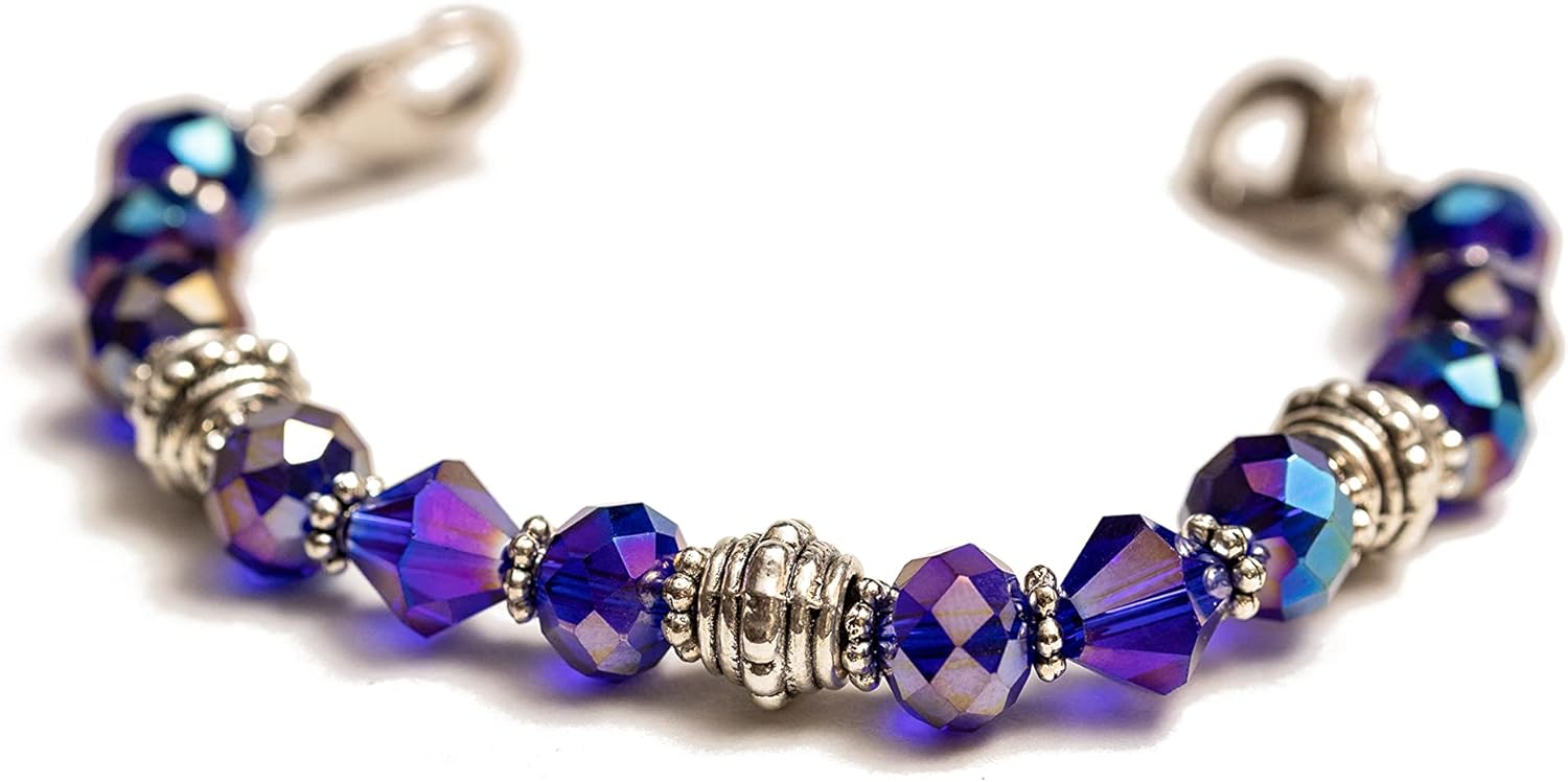 STRETCH Medical Alert Bracelet, Interchangeable Replacement Medical ID Bracelet, ID TAG NOT INCLUDED, Crystals