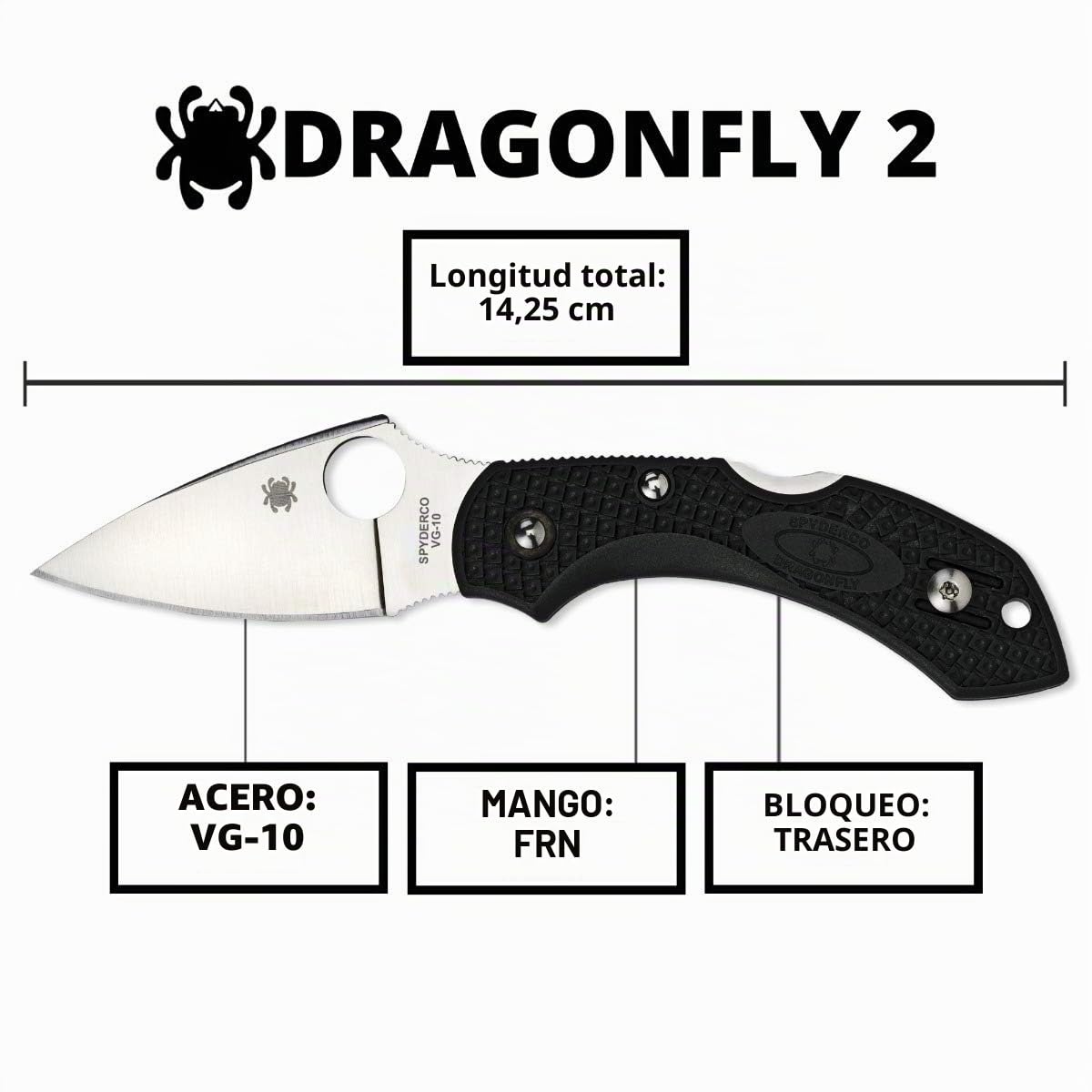 Spyderco SC28PBK2 Cuchillo tascabile,Unisex - Adulto, Negro, un tamaño