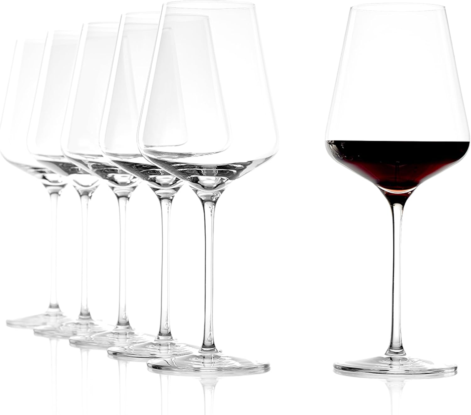 Stölzle Lausitz Bordeaux Glass Quatrophil Set of 4, 21 3/4 oz – Premium Wine Glasses Ideal for Bordeaux – Elegant Red Wine Glasses in Crystal for Maximum Aroma – Dishwasher & Shock Resistant