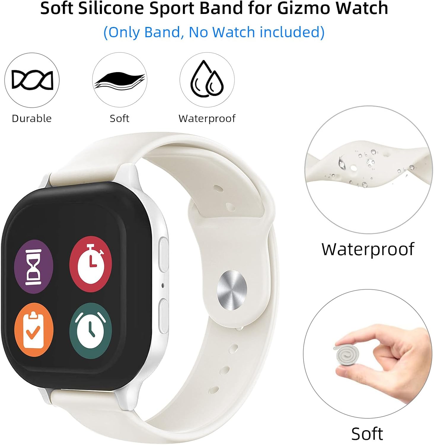 NewJourney 20mm Soft Silicone Band for Gizmo Watch 3/2/1 & Gabb Watch image 4