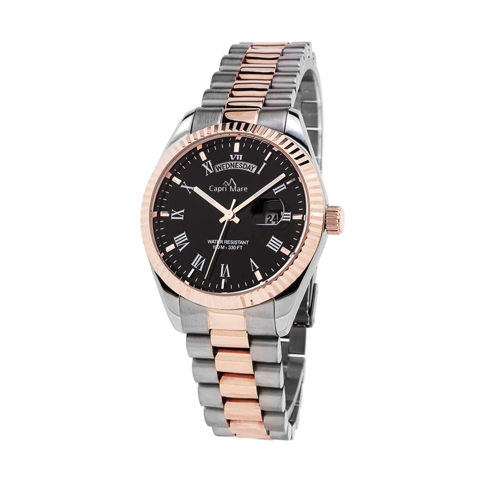 Capri MareKrupp Collection Gold Steel with Case and Bracelet in Diving Steel, Date and Day