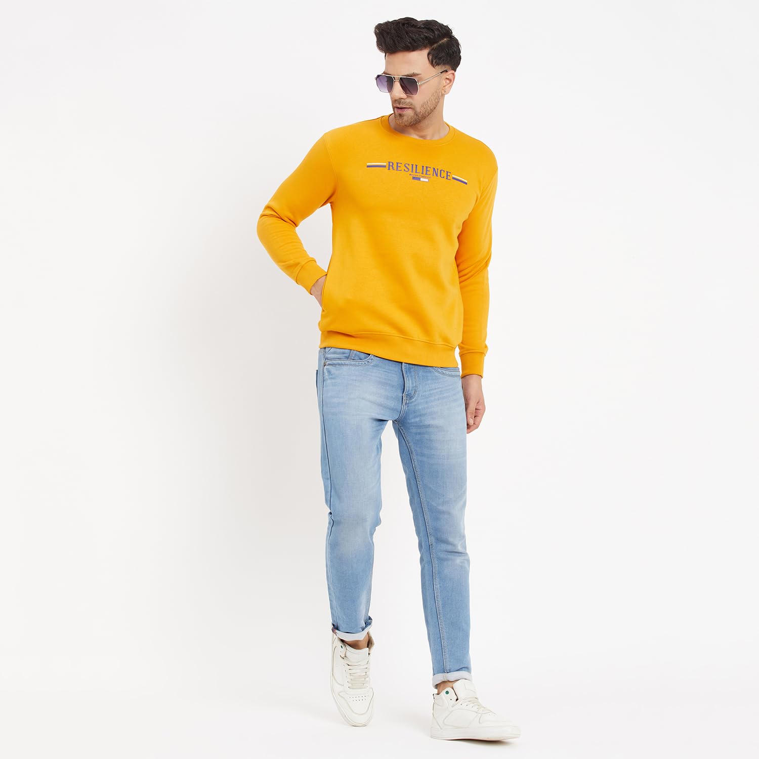 Duke Stardust Men Round Neck Sweatshirt (LF3951_Mustard_XXL) 4