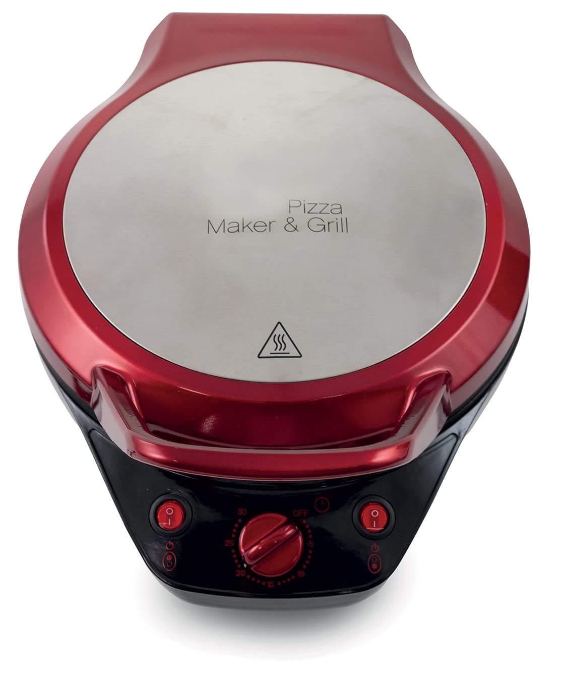 Galileo Casa 2192057 Pizza Grill con Apertura 180 Gradi, 1200W, Rosso