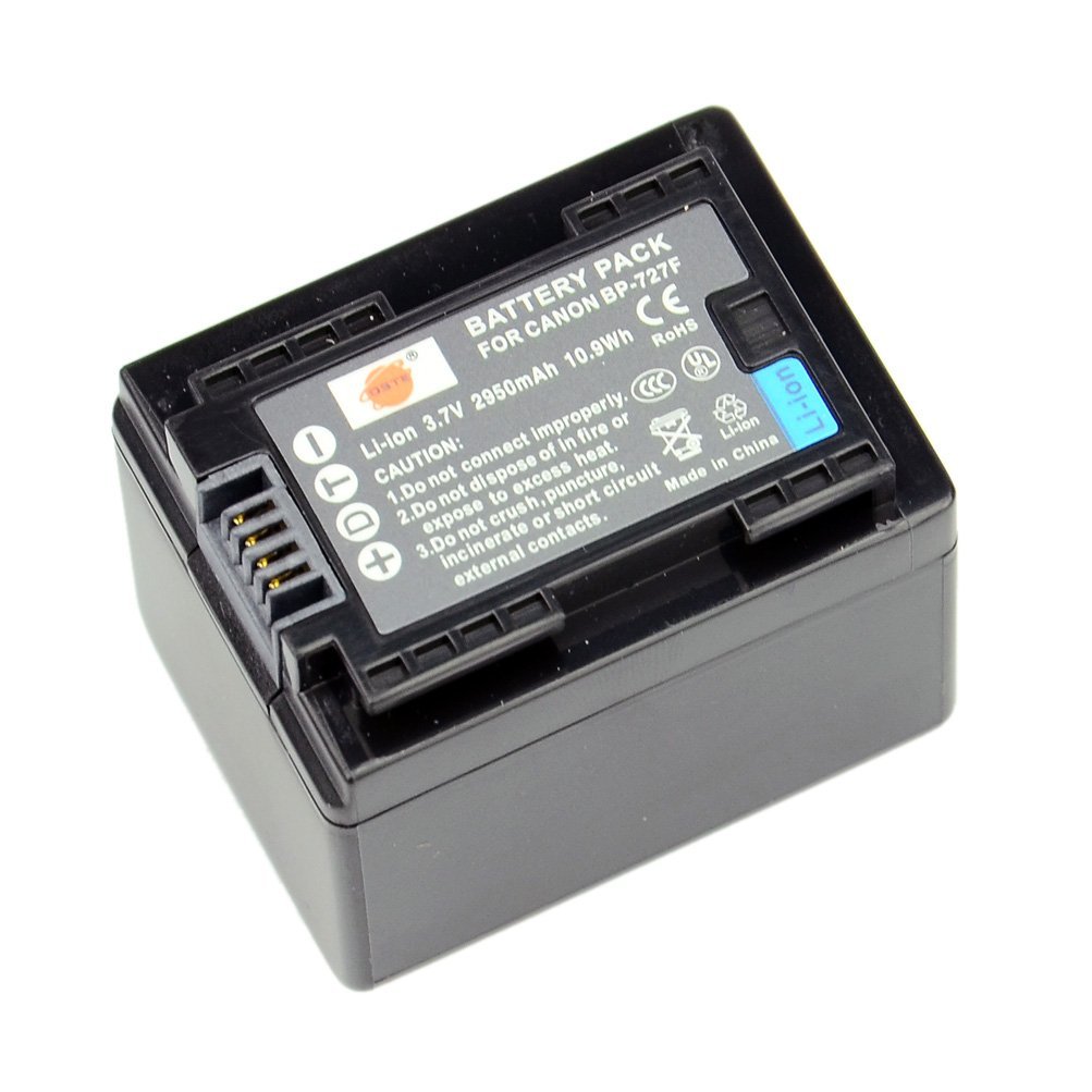 DSTE BP-727 batería de Iones de Litio y Cargador Micro USB Compatible con Canon VIXIA HF M50 R32 R36 R40 R42 R50 R52 R56 R300 R306 R308 R400 R500 R506
