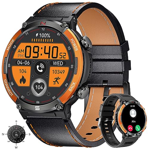 LIGE Smartwatch Uomo, 1.52' Orologio Smartwatch Chiamate e Assistente Vocale, Bussola, 122 Modalità Sportive, IP67 Smart Watch per Android iOS, 2 Cinturini