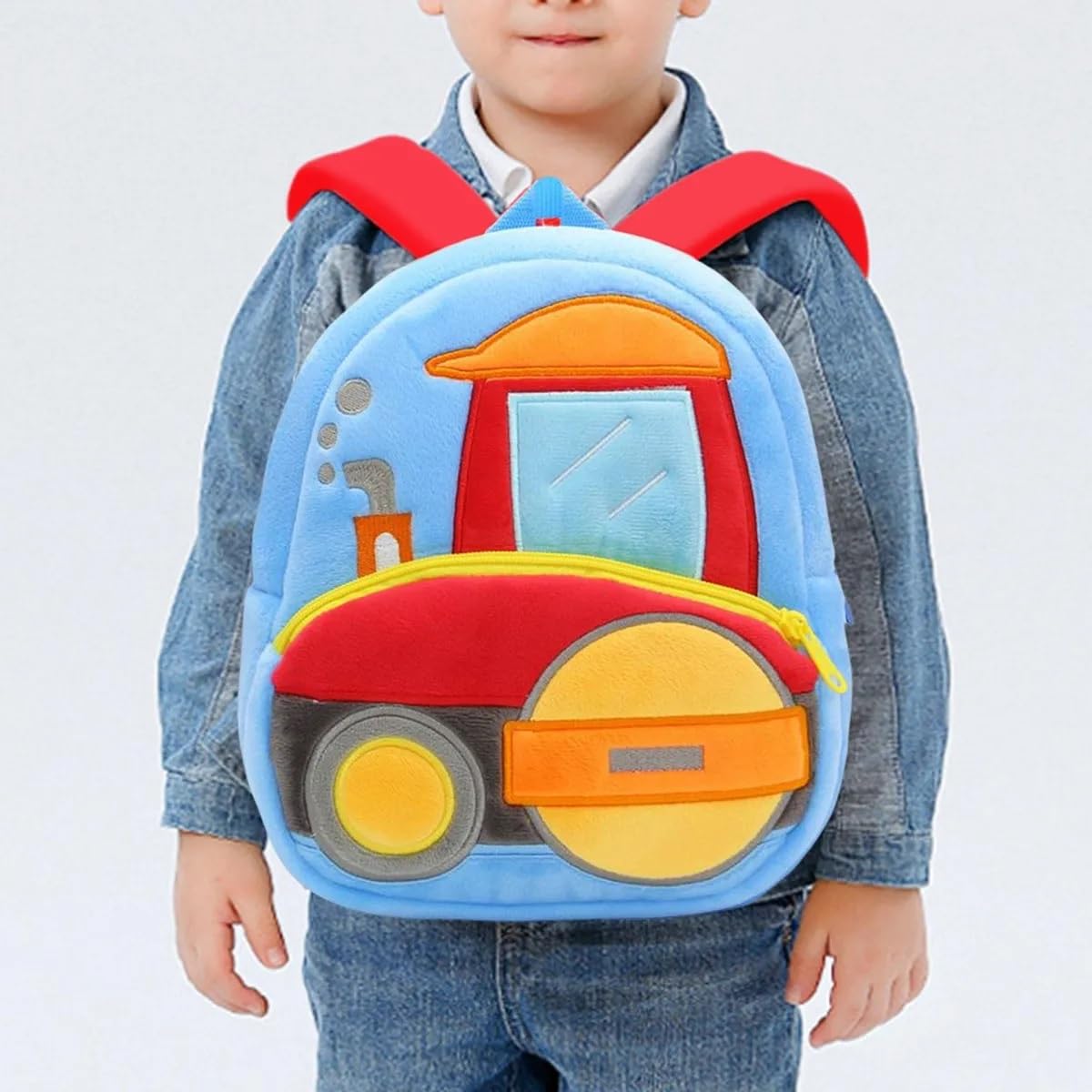 Frantic Colorful Kids School Bag | Spacious, Lightweight & Ideal for Nursery to Class 5 (Sky_Road_Roller_2026_B) 4
