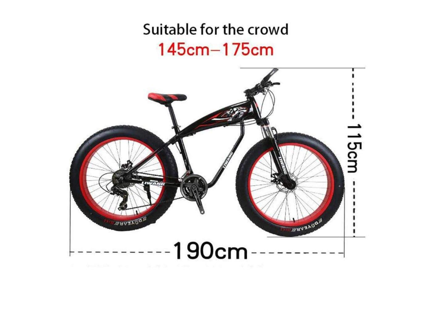 Rower górski męski 21.07.24/27 prędkości, 26", Fat Tire Road, pedały z hamulcami tarczowymi i sprężynami