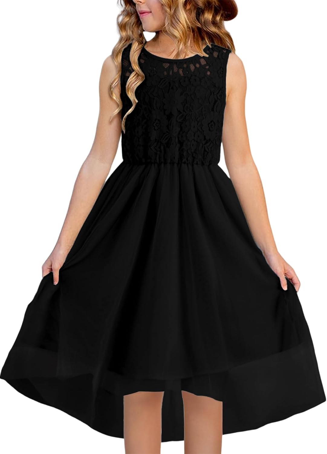 blibean Girls Summer Dress Tween Flower Lace Sun Dresses Size 6-15 Years