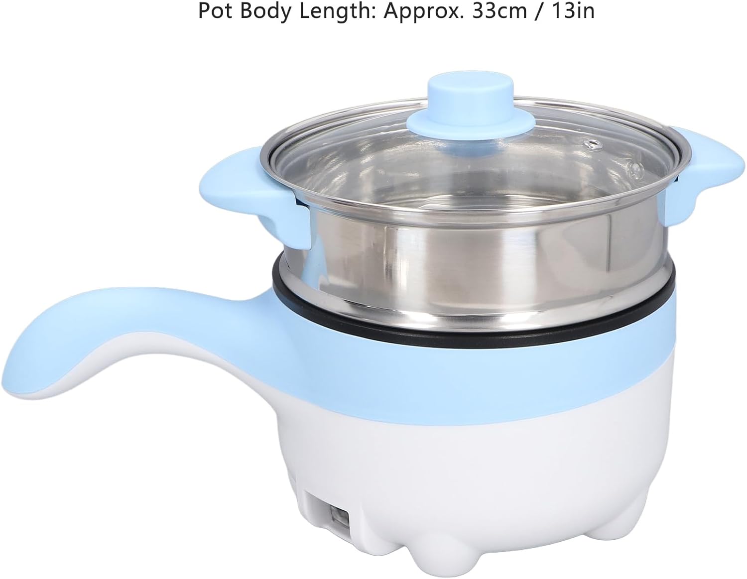 TOPINCN Car Electric Cooking Pot, Travel Hot Pot Electric with Steamer, Ramen Cooker 24V 2L Mini Portable Electric Cooker with Stainless Steel Steaming Pot for Picnic Camping