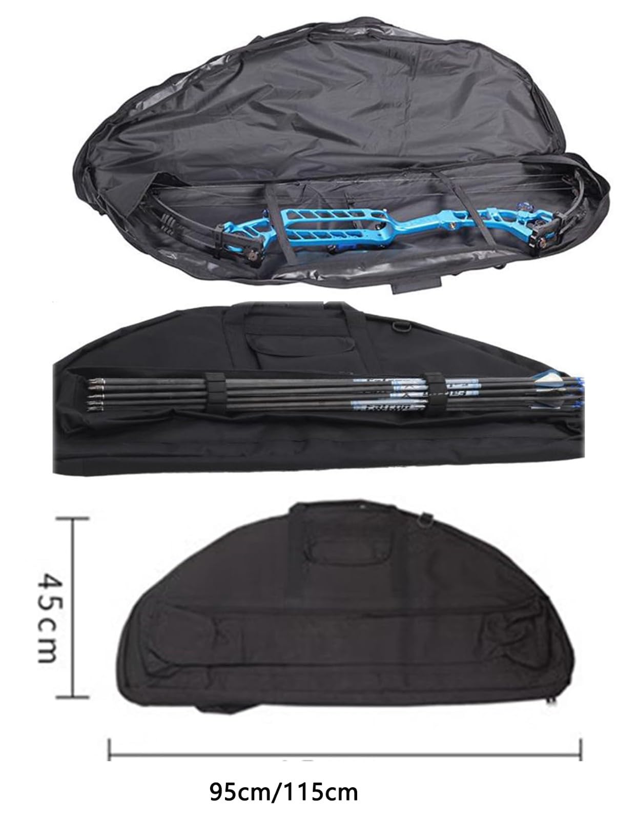 Sac d'arc à poulies en toile de grande capacité avec bretelles réglables, portable 115cm