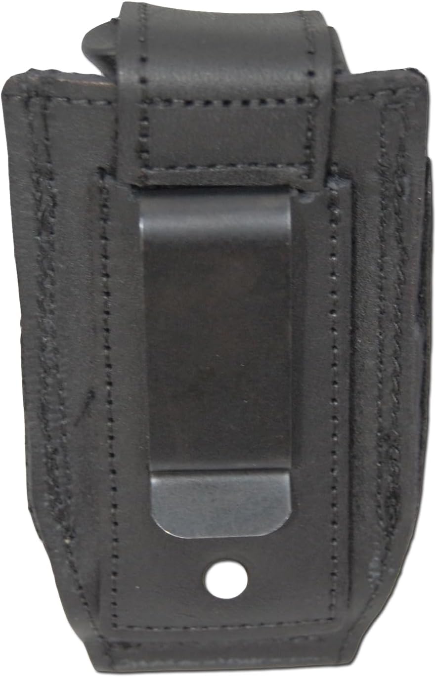 Barsony New Black Leather Single Magazine Pouch for .380 Ultra Compact 9mm 40 45