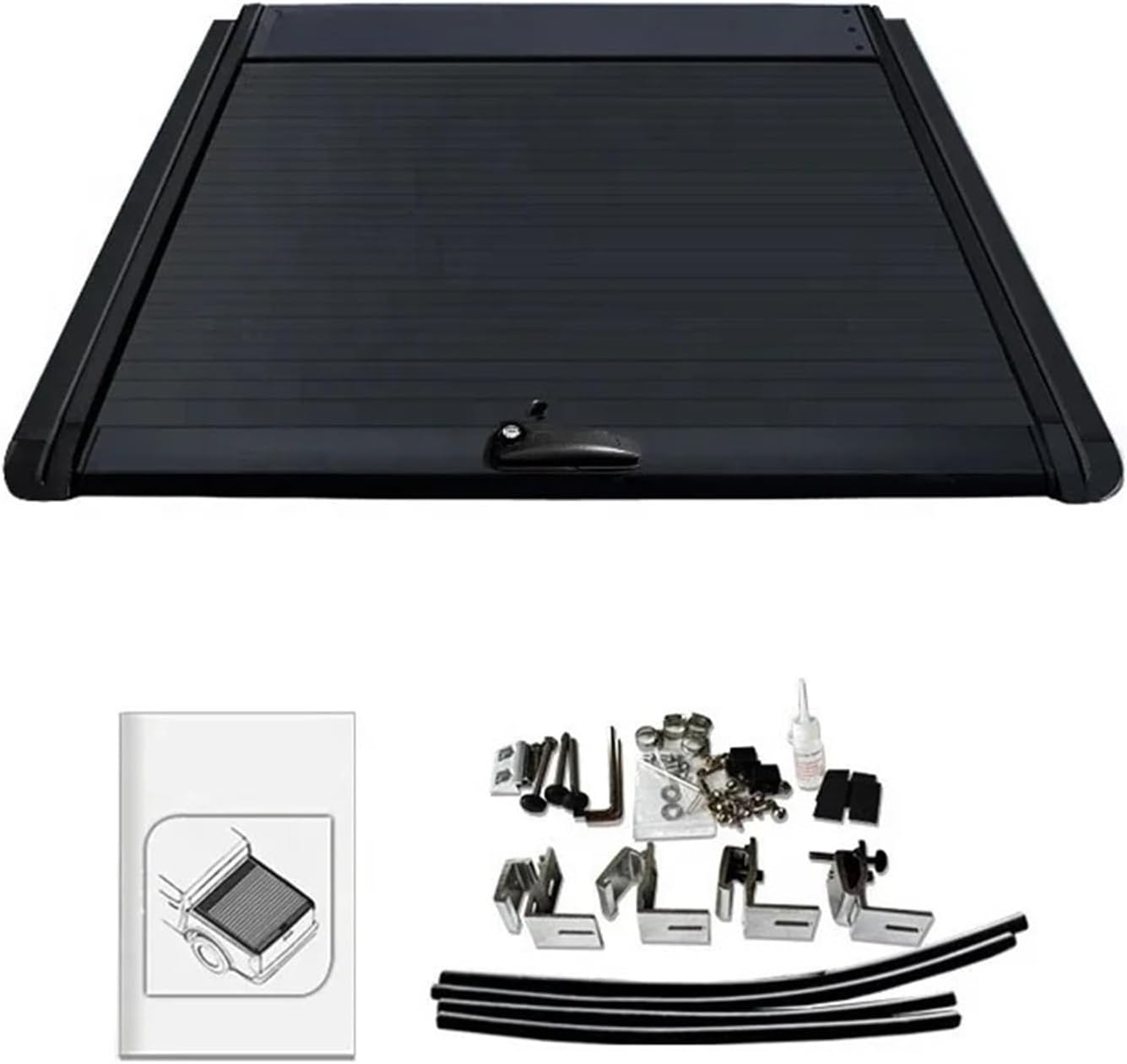 Aluminium Roller Lid Shutter Retractable Truck Bed Cover Tonneau Cover Hilux for 3500 Compatible with Duramax 8ft