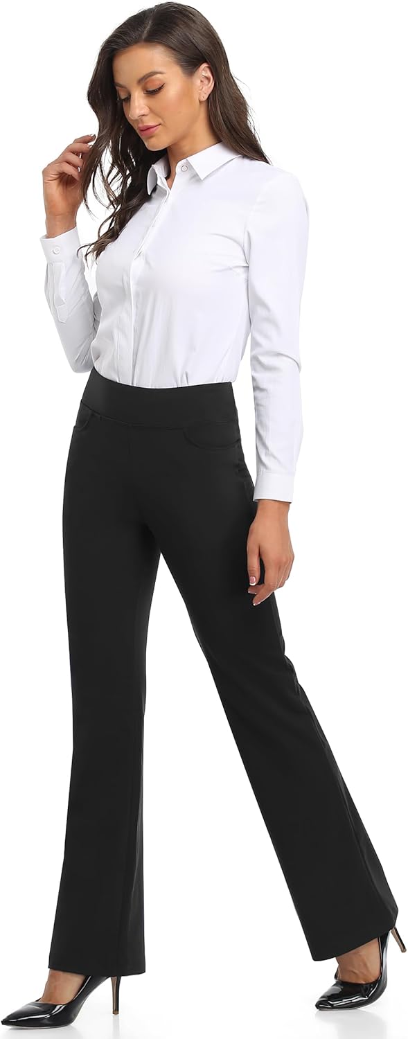 SEVEGO Women's Bootcut Dress Pants 29"/31"/33"/35" Inseam, High Waist Stretch Work Pants with Pockets - Image 7