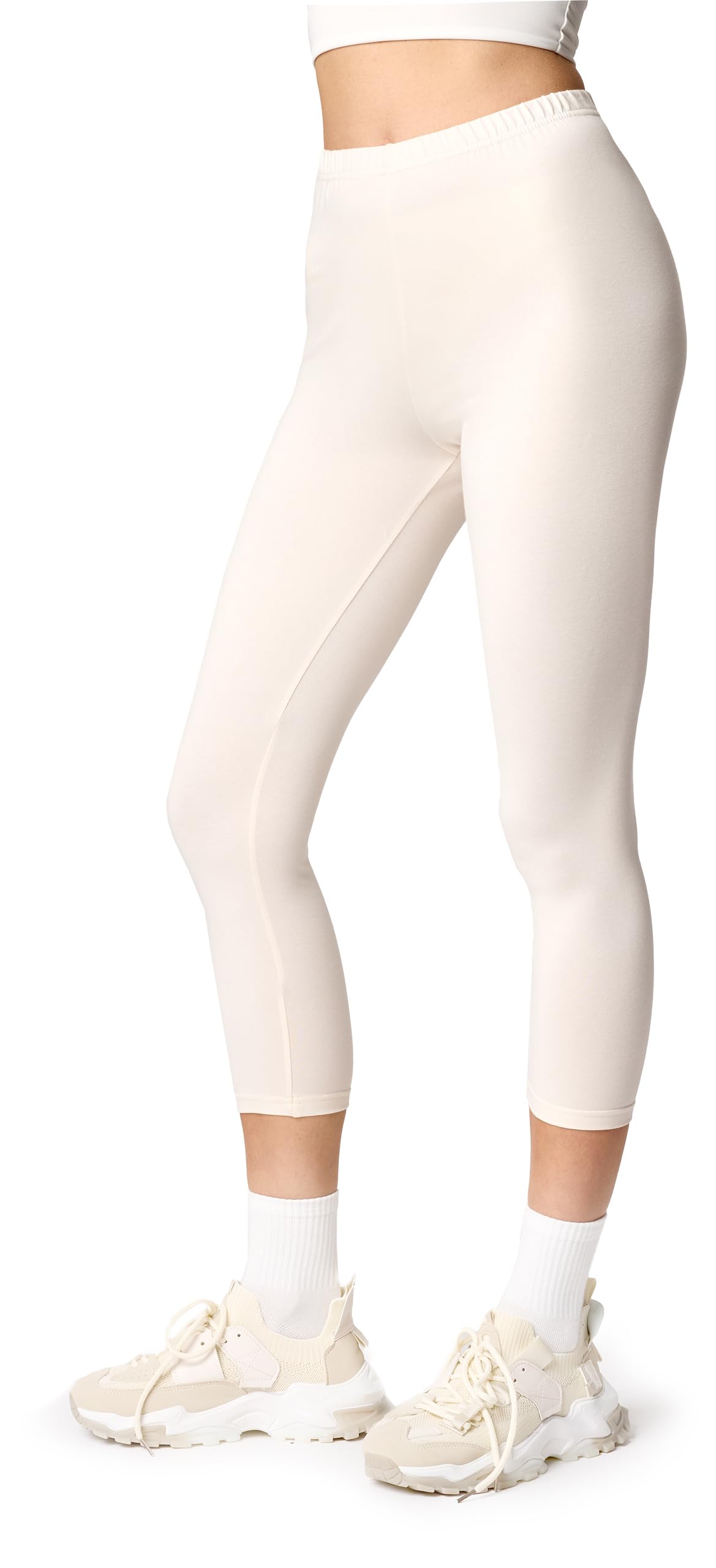 Ladeheid Leggings Damen 3/4 Baumwolle bequem und atmungsaktiv Capri Leggings Damen für Sommer LA40-132