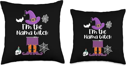 Miniatura 3 de Nama Witch Halloween matching group costume Throw Pillow, 18x18, Multicolor