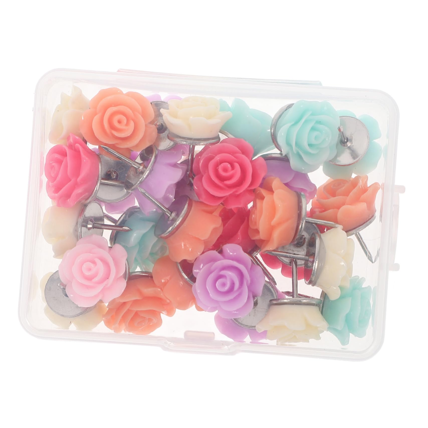 Operitacx 150stücke Dekorative Blumen-pinnnadeln Aus Resin Austauschbare Daumenstecker Für Korktafeln Praktische Und Stilvolle Reißzwecken Farben Für Zuhause Und Büro