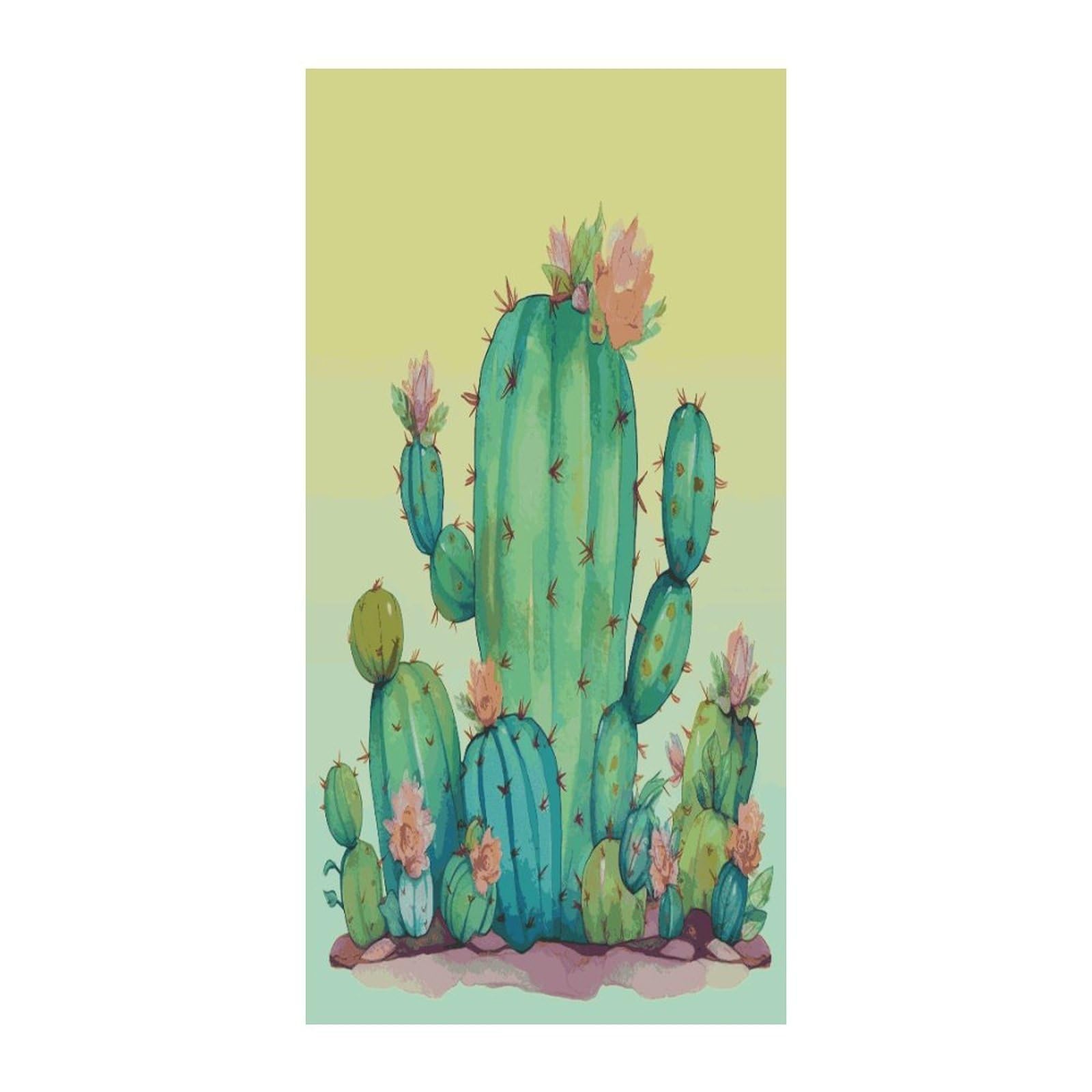 Fekiloot Style Funny Cactus Door Curtain Room Divider Curtains