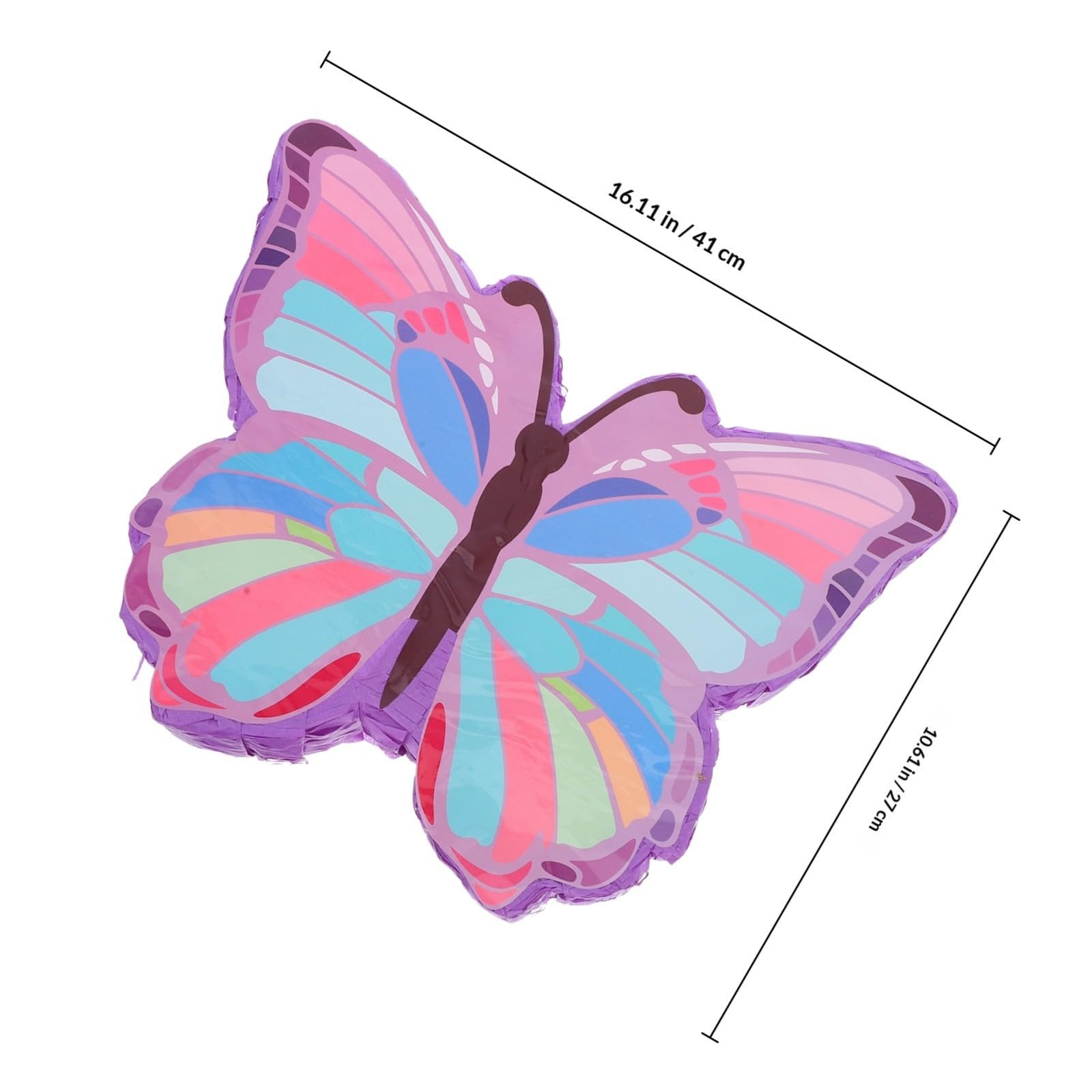 Piñata de Fiesta de Cumpleaños con Palo Tema de Mariposas para Niñas, Papel Resistente y Reutilizable, Diseño Único y Colores Vibrantes para Fiestas Infantiles