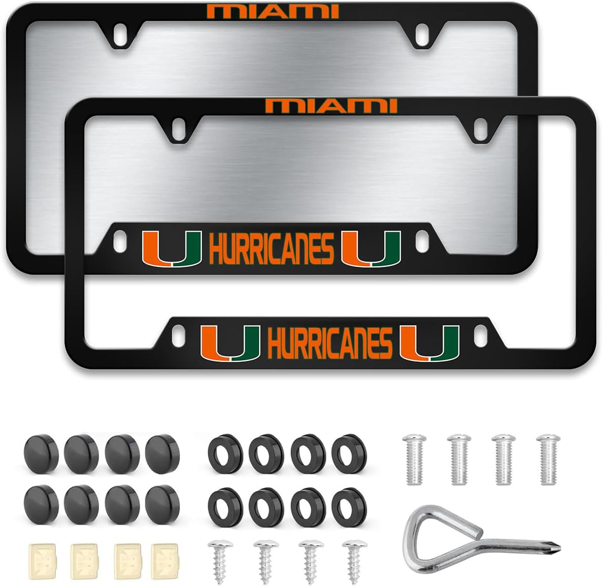 2Pcs Aluminum License Plate Frames for Oregon Ducks,Metal Matte Black License Plate Holders for UO, Universal US Car License Plate Covers with Screws