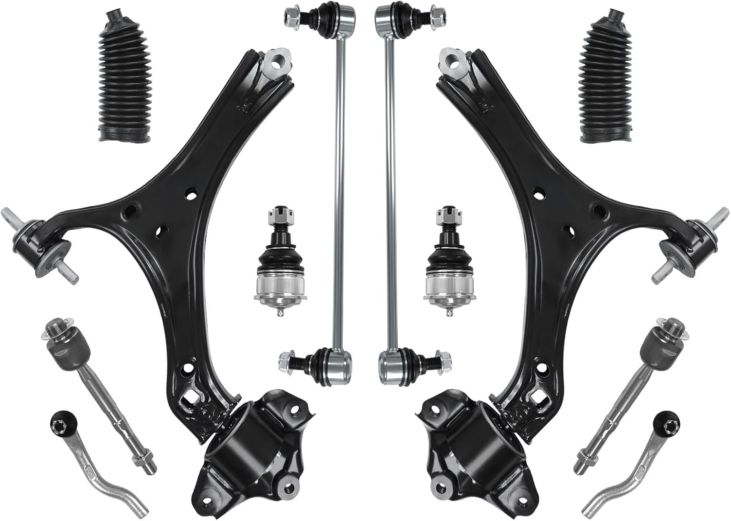 Control Arm, Front Lower Control Arm Ball Joint Sway Bar Tie Rod Boot Compatible With 2013-2017 Honda Accord Automatic Transmission 2.4L ONLY, 2015-2017 Acura TLX 2.4L K642509 K642517
