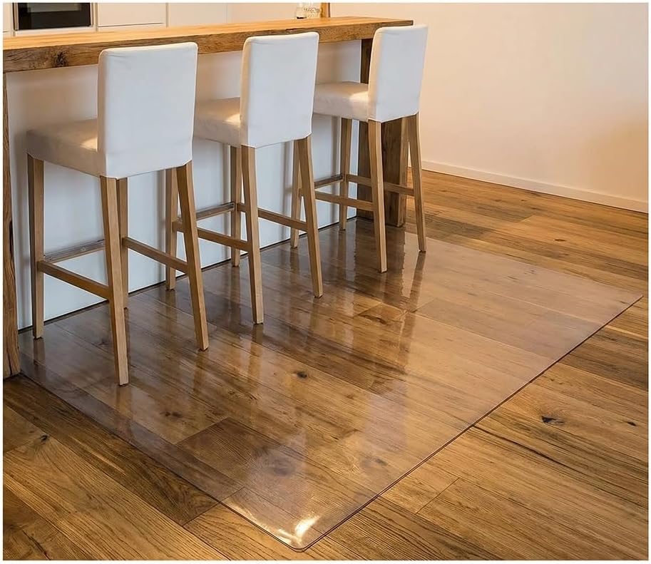 Transparent Carpet Floors Mat, Rectangle Waterproof Vinyl Plastic Rugs Protector Roll for Hardwood Flooring - Dinning Room/Kitchen(122x397cm)