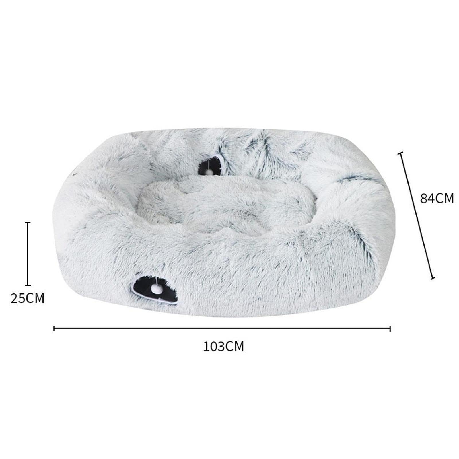 Cama tipo túnel para gatos con bola, 40.5 x 33 pulgadas, escondite grande para jugar y descansar para gatos, gatitos, perros pequeños