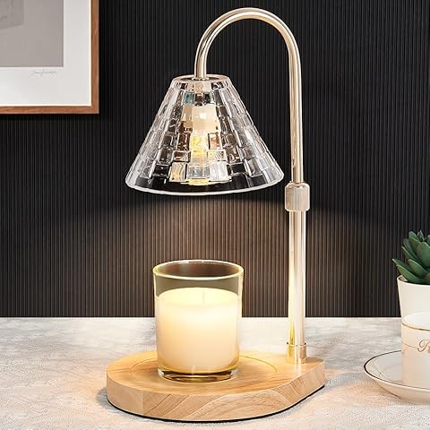 Woderdeng Candle Warmer Lamp with Dimmable - Candle Wax Warmer Lamp with 2 Bulbs,Height Adjustable Candle Melting Light Compatible Large & Small Size Jar Candles for Home Decor Gift Cover
