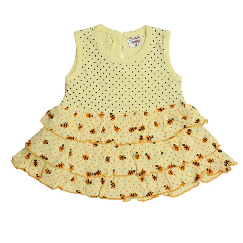 Image of NammaBaby Premium Baby Girls Full Sleeves Frock with Pant Baby Girl's Cotton Frock with Leggings, Frill Frock - Pack of 1