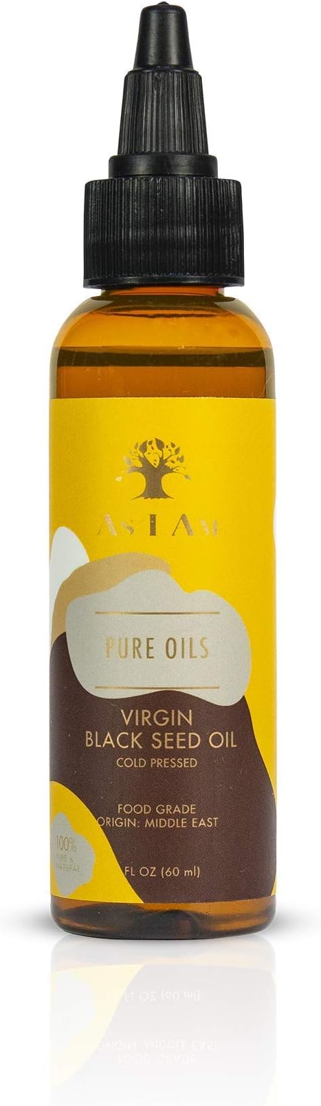 Pure Oils Virgin Black Seed Oil - 2 ounce - Cold Pressed Anti-Oxidant - 100% Pure Unrefined Nigella Sativa Seed Oil - Rich in Omega-6 and Omega-9 Fatty Acids - Enriched with Phytosterols