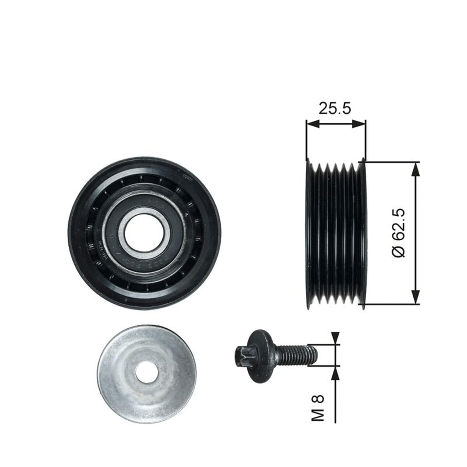 GATES Kit Cinghie Poly-V K016PK1393XS Gomma Compatibilità con ALFA ROMEO GIULIA 952 Stelvio 949