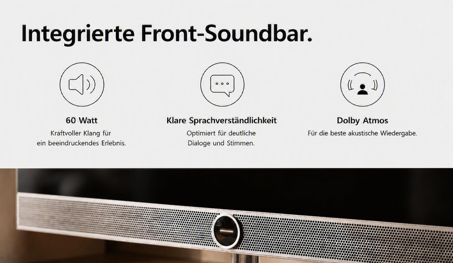 Telewizor Loewe vega 4K 32" Ultra HD Smart TV z Dolby Vision IQ, dwukanałowym dźwiękiem, HDMI 2.1, wbudowanym soundbarem i funkcją Smart Streaming