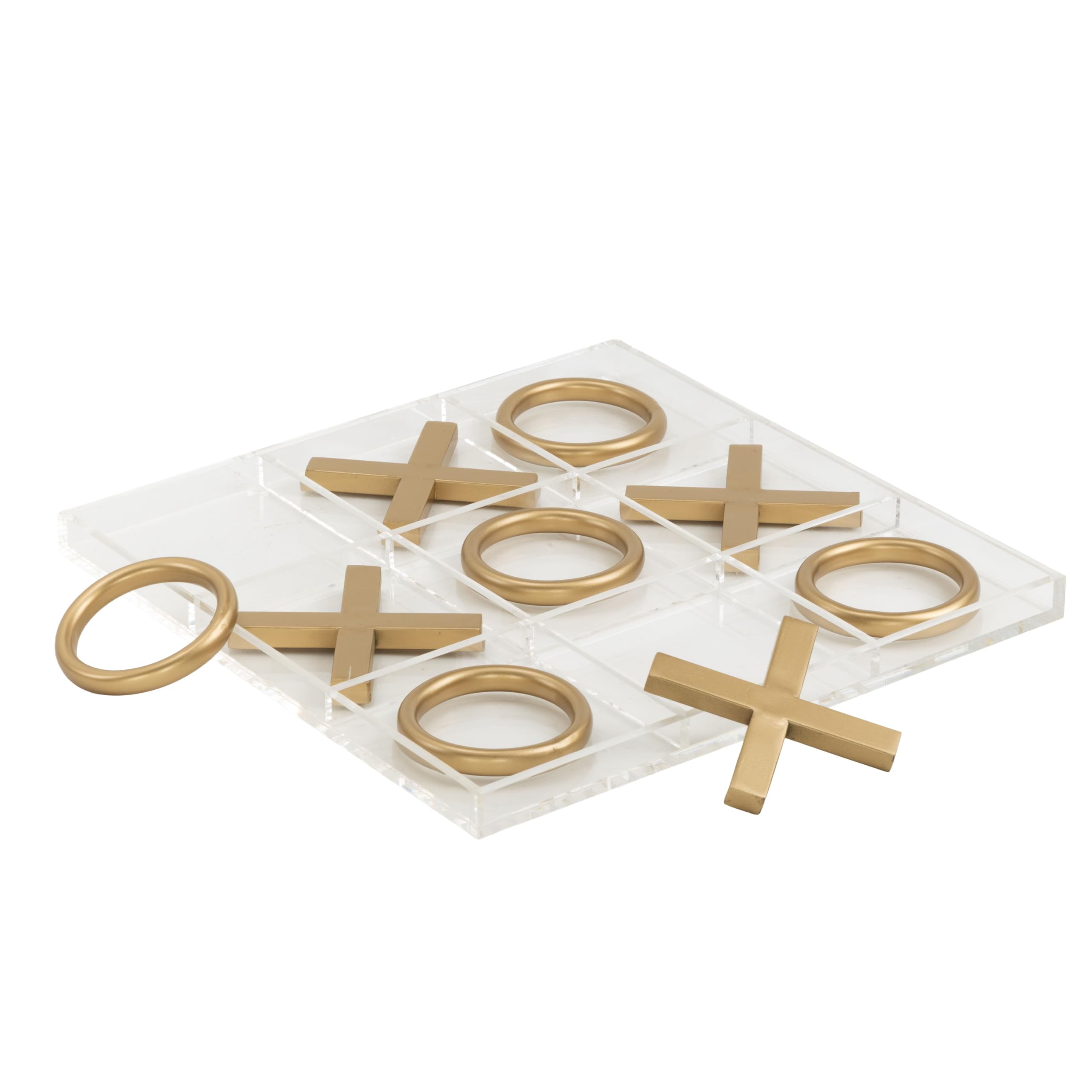 Amazon.com: Deco 79 Metal Tic Tac Toe Game Set with Gold Pieces
