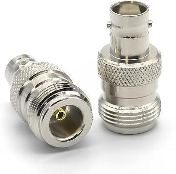2PCS BNC to N Connector, Type N Female to BNC Female Coaxial Cable Connector Low Loss Adapter for Antennas,WiFi Radios,LMA,Extension Cable