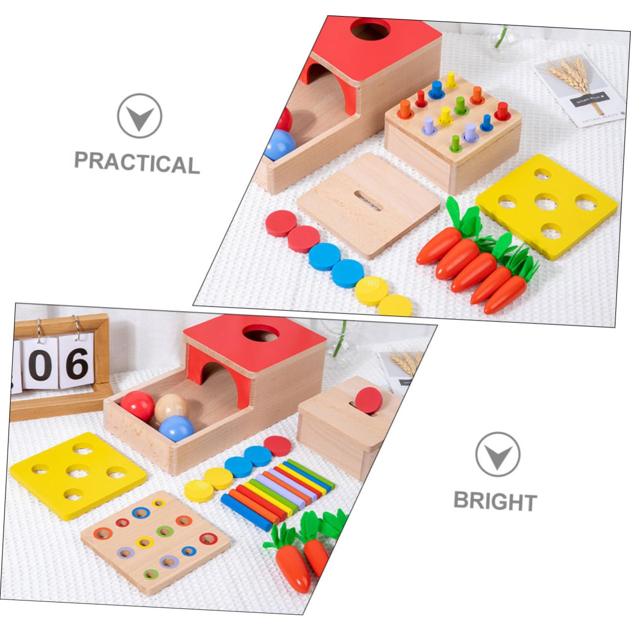 Juguete de Madera Educativo para Niños, Desarrollo de Habilidad Motriz y Coordinación Ojo-Mano, Obsequio para Bebés y Niños Pequeños