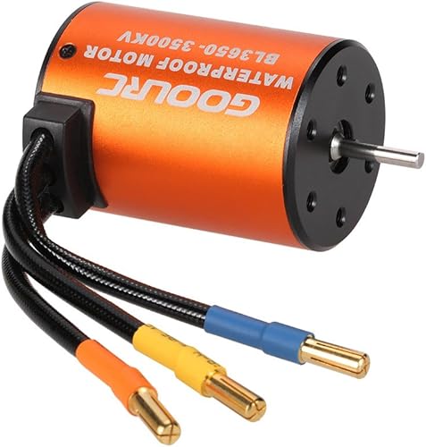 Miniatura 4 de GoolRC 3650 3500 KV impermeable Motor sin escobillas para 1/10 RC coche HSP 94123 Huanqi 727 FS Racing 53625/53632