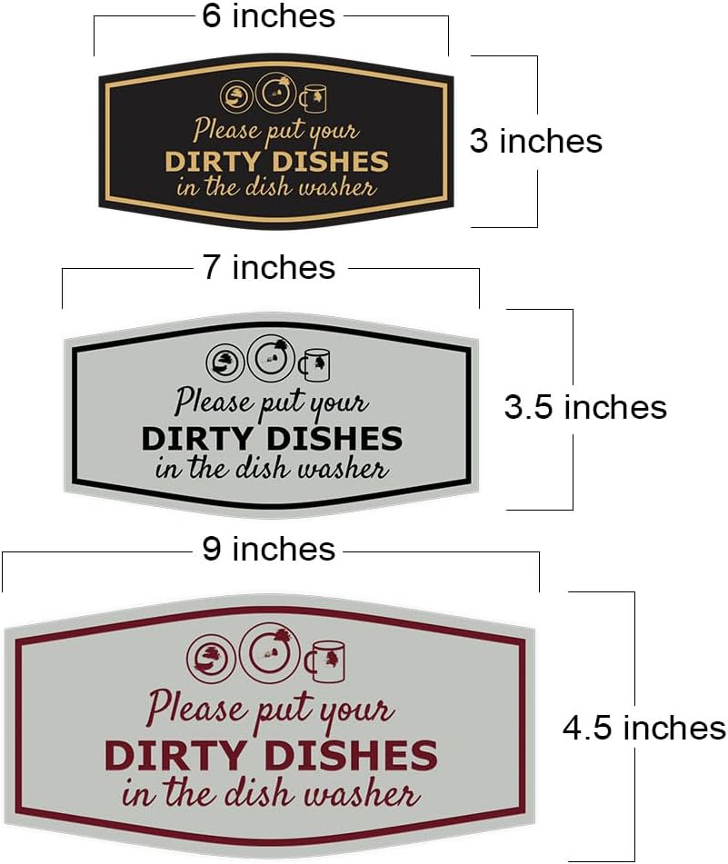 Signs ByLITA Fancy Please Put Your Dirty Dishes In The Dish Washer Sign (Blue) - Small (5 Pack)