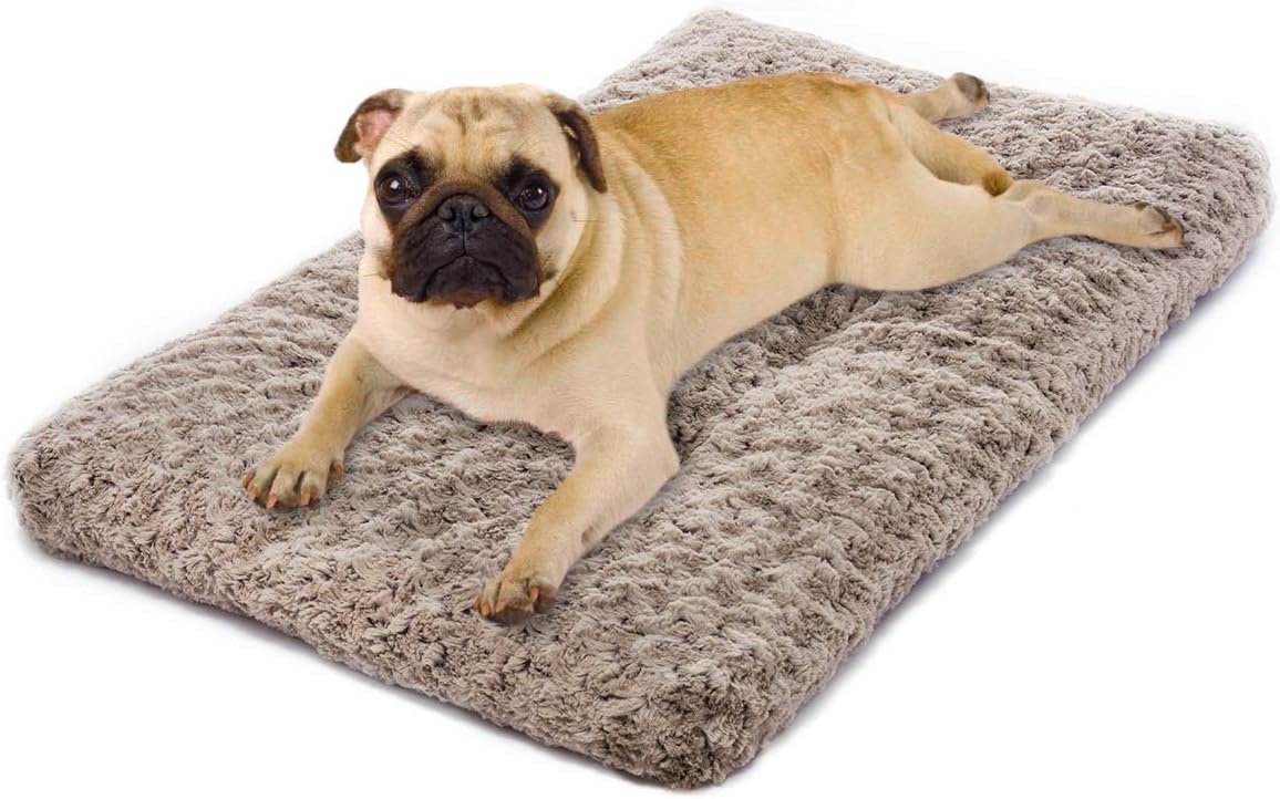 MIXJOY Dog Bed Ultra Soft Crate Pad Home Washable Mat for Dogs and Cats Crate (24-inch, Mocha)
