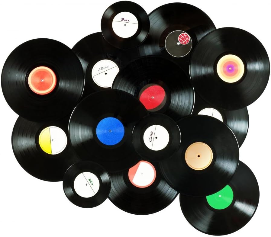Wallmonkeys FOT-34887914-36 WM211862 Abstract Music Background Made of Vintage Vinyl Records Peel and Stick Wall Decals (36 in W x 32 in H), Large
