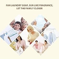 Vista 9 de BEE & FLOWER Barra de jabón con ventilador para lavandería, removedor de manchas, jabón para ropa interior (5.3 onzas x 2)