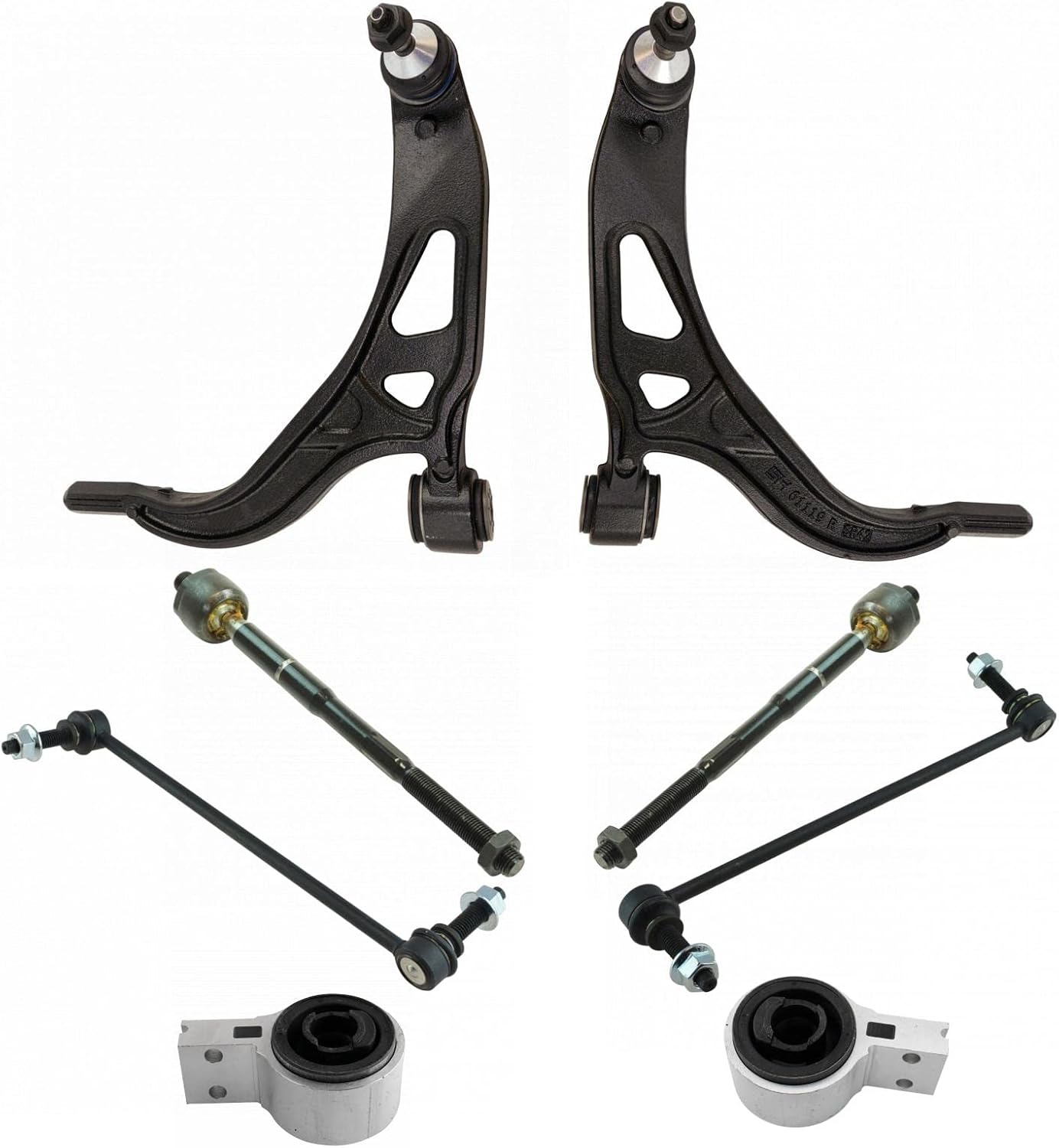 TRQ Front Steering & Suspension Kit Control Arm Bushing Control Arm with Ball Joint Sway Bar Stabilizer Link Tie Rod Compatible with 2011-2017 Ford Explorer 2013-2016 Police Interceptor Utility