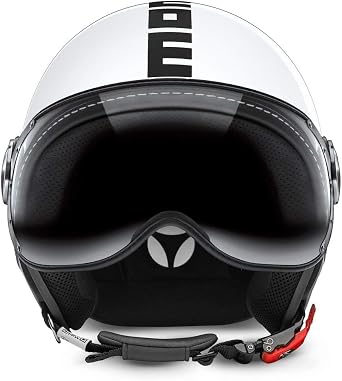 MOMO Design CASCO DEMI JET FIGHTER CLASSIC BIANCO LUCIDO/NERO TG.M :  Amazon.it: Auto e Moto