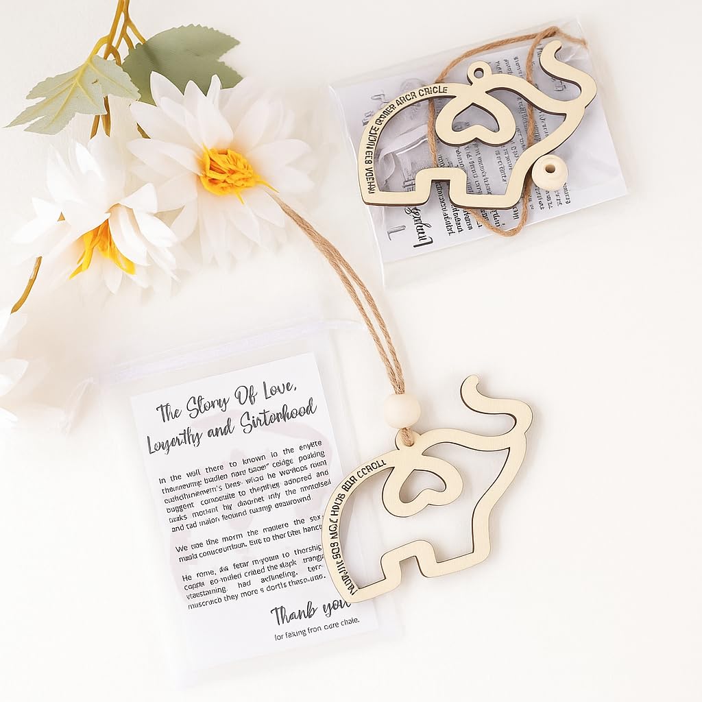 Lsyzhx Women's Wooden2 Friendship Elephant Easter Ornament, Friendship Gifts, Sister Gifts From Sister, Elephant Gifts For (Wooden2)（2Pcs)