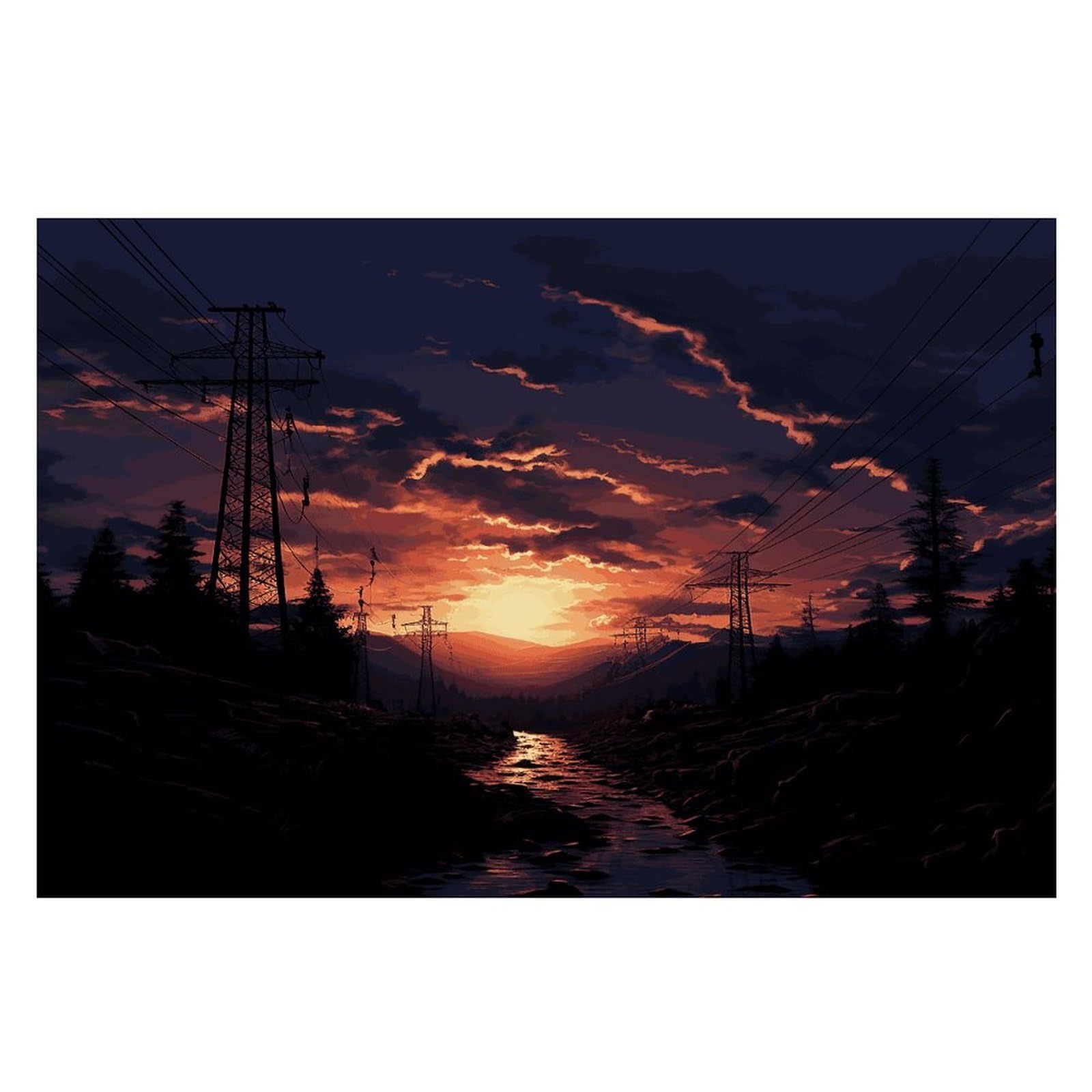 Dusk Scenery Placemats Heat-Resistant Washable Place Mats Anti Slip Dining Table Place Mats Wipeable Dining Table Mats Kitchen Decoration Placemats 17.7’’×11.8’’