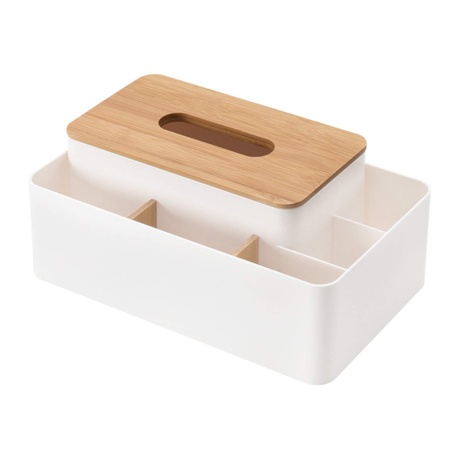 tissues, Bamboo Tissue Box with 5 Compartments Liftable Desktop Environmental(A)