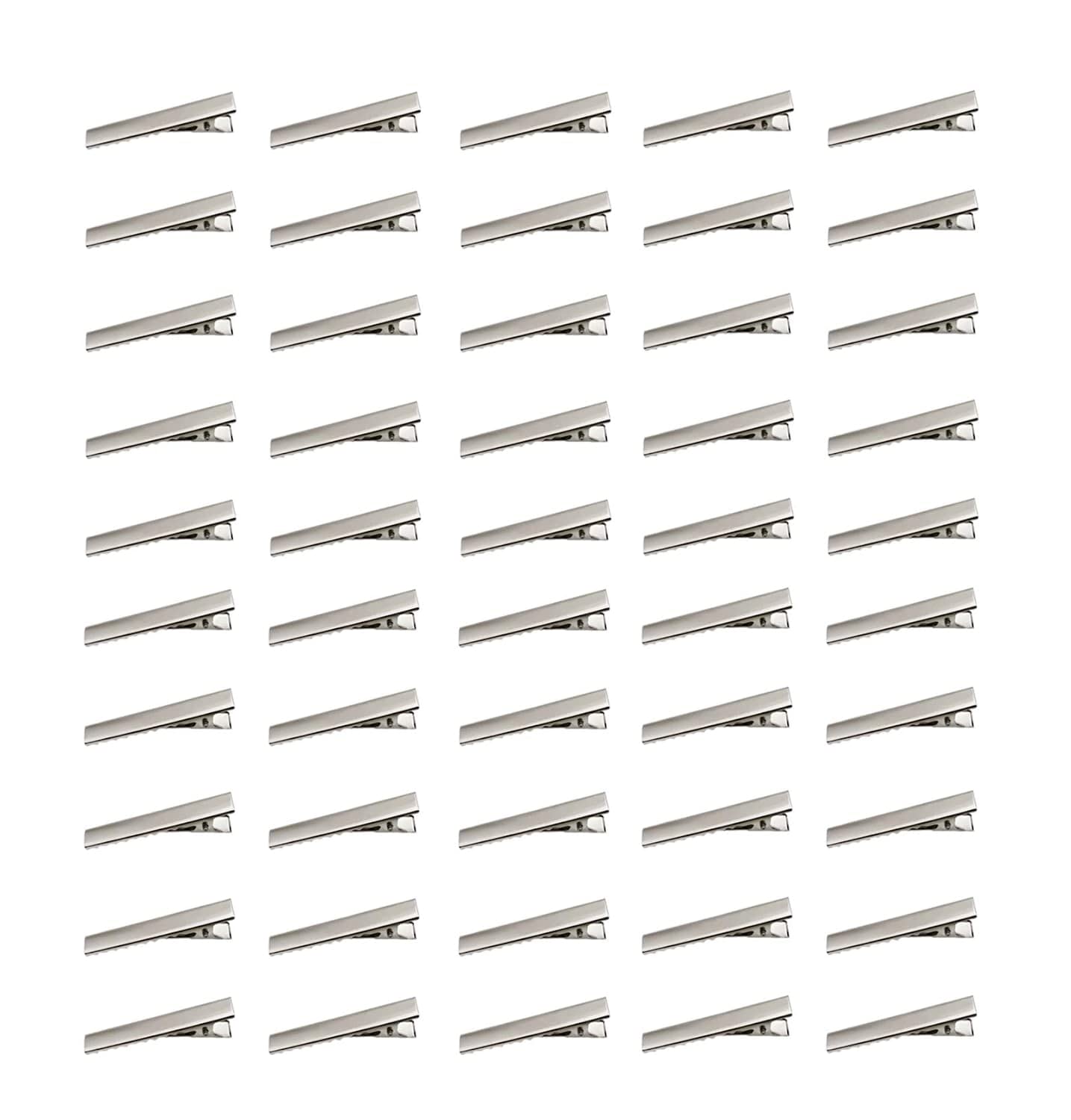 50Pcs Pinces Crocodiles Cheveux, 45mm Métal Alligator Barrette Accessoires de Bricolage Antidérapants Pièces pour Femmes et Les Filles Salon Hair Style